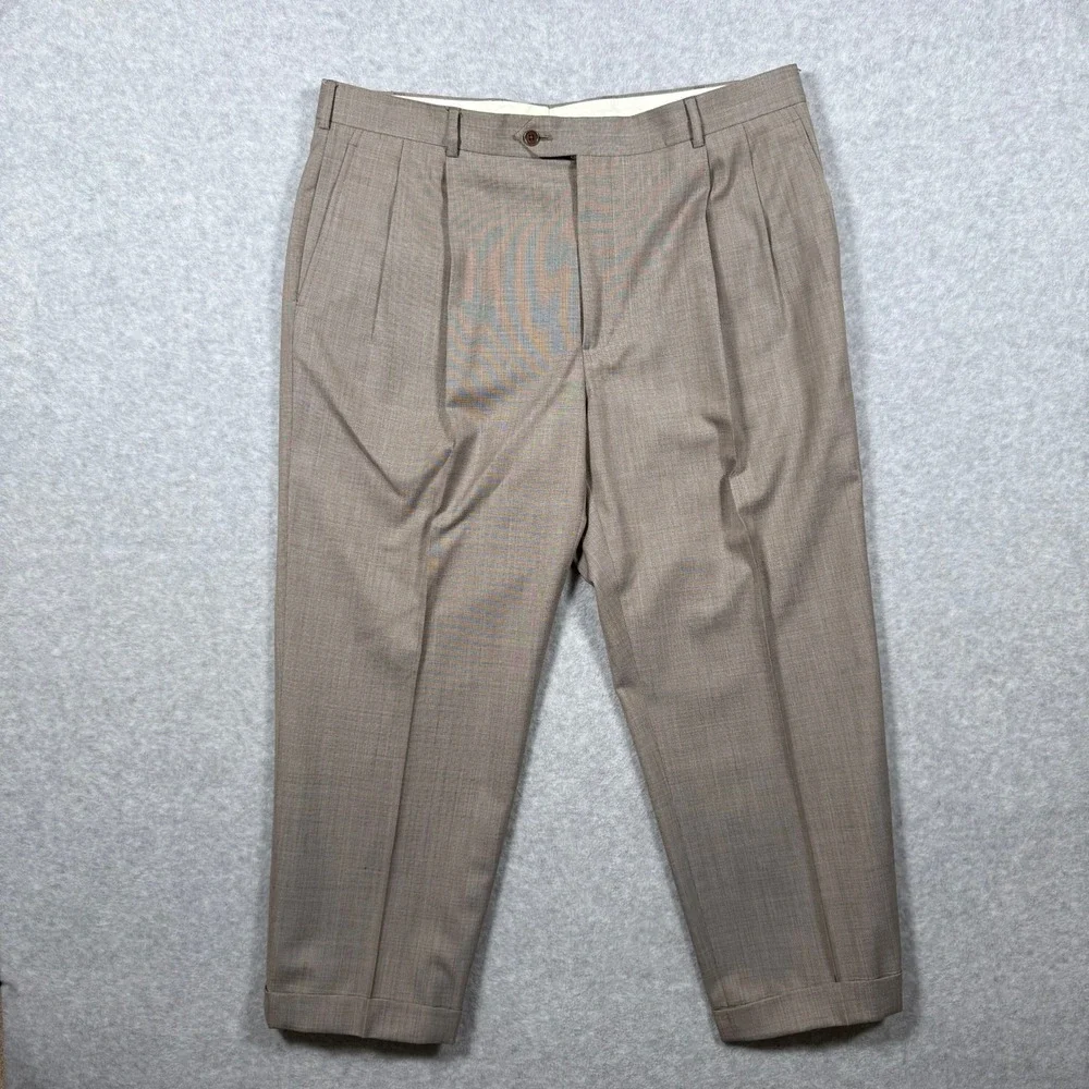 Brooks Brothers 1818 Madison Saxon Suit Tan Houndstooth 46R Made in USA *Read* - Picture 14 of 16